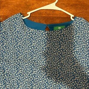 Blue Floral Print Dress Top by dlp